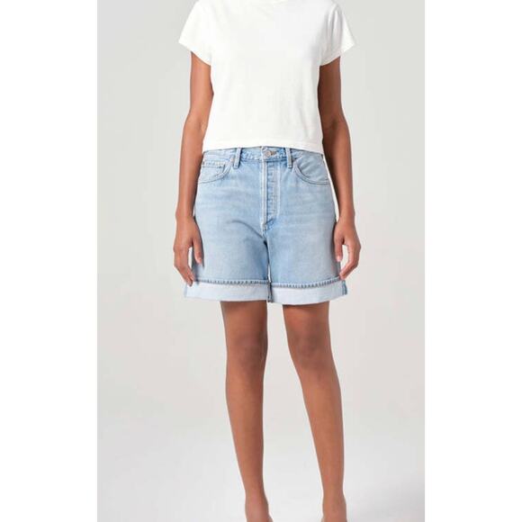 Agolde Pants - Agolde Cuffed Denim Shorts in Tension Organic Cotton Size 31